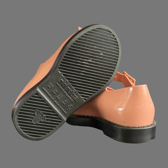 Mini Melissa Maggie Bow Pink/Black Girls Shoe Size 8 GUC - Picture 5 of 9